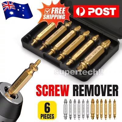 $7.95 • Buy 6pcs Damaged Screw Extractor Speed Out Drill Bits Tool Set Broken Bolt Remover
