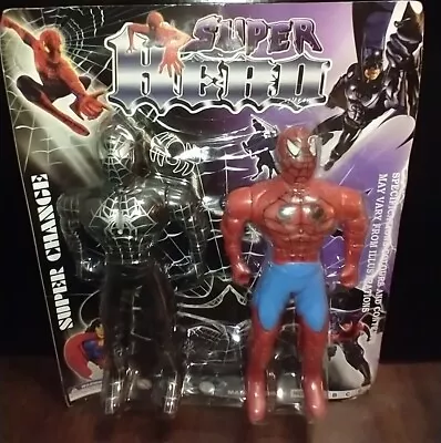 Spider-Man 3 Bootleg 2 Pack 7  Figures Black Costume & Classic W/Double Spiders  • $30