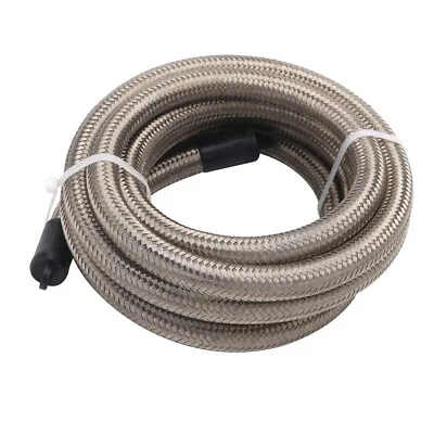 6AN 3/8 ID Fuel Line Hose CPE Oil Gas Stainless Steel Braided Fuel Hoses 10FT • $21.59