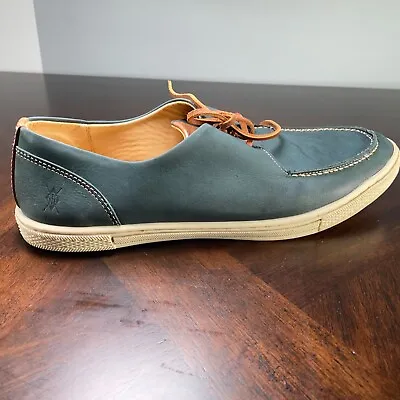 Martin Dingman Blue Lagoon Boat Shoe Nubuck Leather Mens Size 9 Casual Lace Up • $89.99