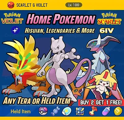 Pokémon Scarlet And Violet ⭐️ Pokemon Home ⭐️ New Releases ✨ Shiny 6IV & EVs • $3.99