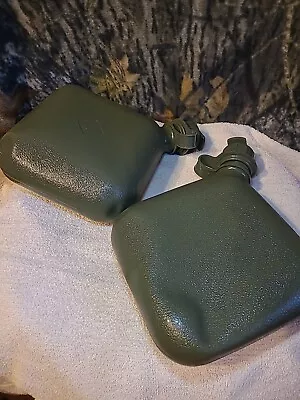 2 Military 2 Quart Canteens OD Green USGI Collapsible 2 QT Canteen Water Bottle • £14.95