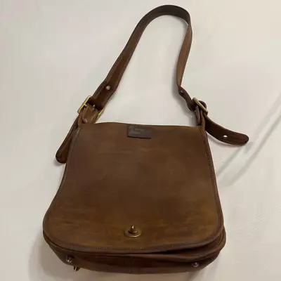 Coach Vintage Stewardess Legacy Brown Leather Crossbody Purse Handbag • $249.99