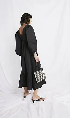 LITTLE LIES Black Long Sleeve Silky Tiered Maxi Dress Size 12 - Oversized • $25