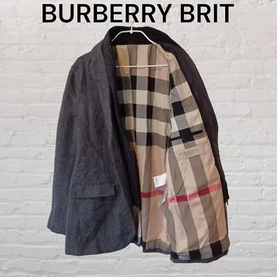 Men's Burberry BRIT Tweed Jacket With Chest Protector Size L. • $256.50