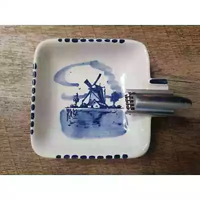 Delft Blue Ashtray Holland Delfts Blauw NOS Windmill New Old Stock • $12