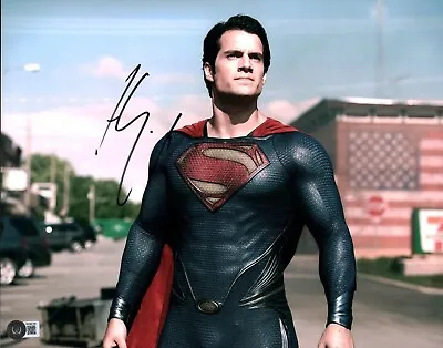 HENRY CAVILL SIGNED SUPERMAN 11x14 PHOTO JUSTICE LEAGUE BECKETT BAS COA  • $339.99