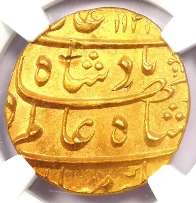 AH1122 India Mughal Gold Mohur Coin - Certified NGC Uncirculated Detail (UNC MS) • $1391.75