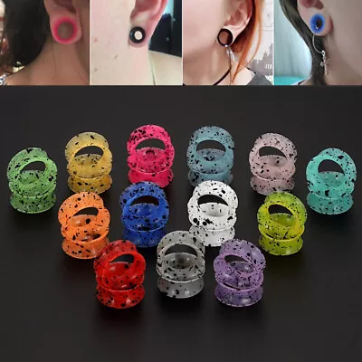 $6.95 • Buy 2 Pcs Silicone Flexible Ear Gauges Plugs Expander Double Flared Flesh Tunnels