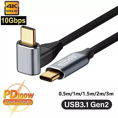 $9.99 • Buy Elbow Type-C USB 3.1 Gen2 10Gbps 100W Fast Charger 4K Video Cable For Steam Deck