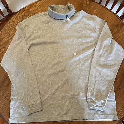 NWT Eddie Bauer Long Sleeve Turtleneck Pullover Gray XXL Cotton Warm • $12