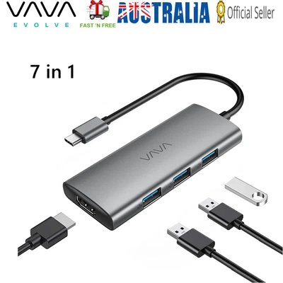 $42.99 • Buy VAVA USB C Hub 7-in-1 USB C Adapter 100W Power Delivery Charging Port Fast