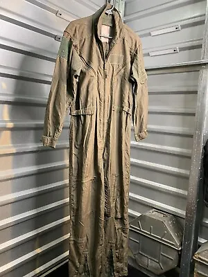 Vintage 1960s Green Flown Flying Pilot Military Coveralls C USAF Flight Suit   • $25