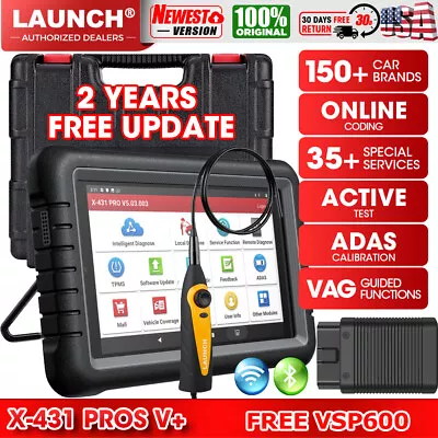 Launch X431 PROS V + PRO Elite Car Diagnostic Scanner Bi-directional Key Coding • $709