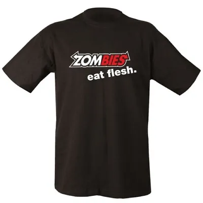 Zombies Eat Flesh T-shirt 100% Cotton Mens S-2xl Gaming Airsoft Clothing Top • £5.99