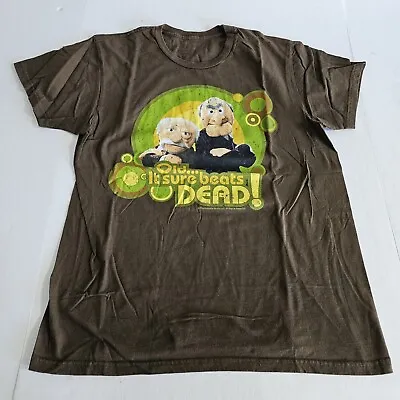 Disneyland Large Muppets Stayler & Waldorf Brown Graphic Short Sleeve T-Shirt • $8.49