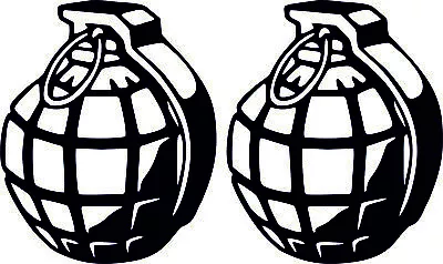 2 X Grenade-Sticker-Funny-Decal-Car-Wall-Mirror-Window-70mm-85mm Each • £1.99