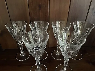 6 Edinburgh Crystal Cut Glass Small Wine Glasses 18cm Tall • £25