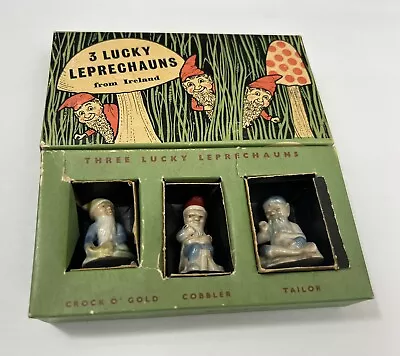 Vintage Wade Whimsies Lucky Fairy Leprechauns Gnomes Pixies Original Box! AS-IS! • $39