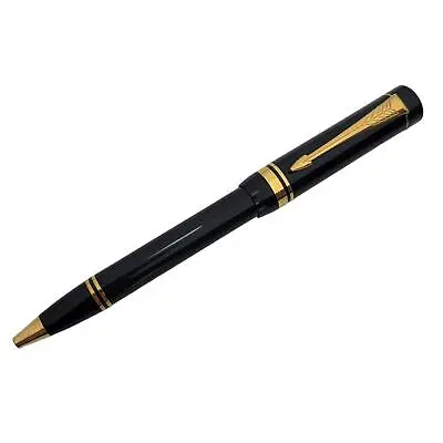 Vintage Parker UK Duofold PUSH-CAP Ballpoint Pen - Black • $149.99