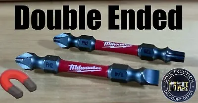Milwaukee SHOCKWAVE 2 Impact Rated Double Ended Bits PH2 T25 SL10 NEW • $8.52