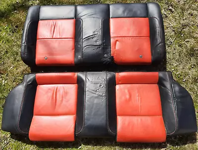 2002 Volkswagen Beetle SNAP ORANGE Rear Seat Cushion Back + Bottom Black Leather • $519.99