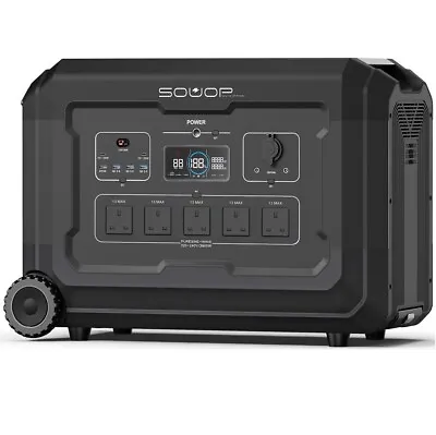 SOUOP  3072Wh Portable Power Station 3600W Solar Generator For Camping • £2299