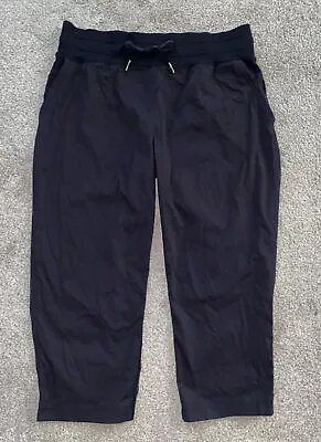 LULULEMON Dance Studio Crop Pants BLACK Unlined 19  Relaxed Fit Capri Size 8 • $9.99