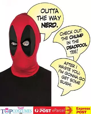 Deadpool Deluxe Mask & Speech Bubble Marvel XMen Superhero Cosplay Box Set • $46.45