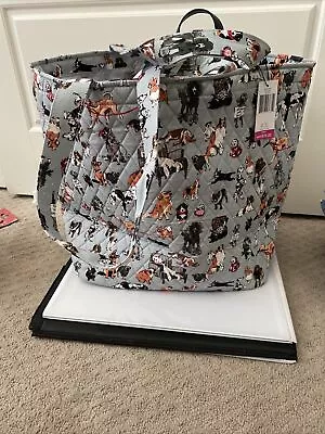 NWT Vera Bradley Grand Tote Bag Purse In Dog Show Dogs • $55.99