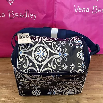 Vera Bradley STEEL BLUE MEDALLION Stay Cooler Lunch Bag Camera Bag Authentic NWT • $34