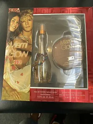 Jennifer Lopez Miami Glow EDT Toilette 2 Pc Gift Set 1oz Spray + Bronze Powder • $69.99