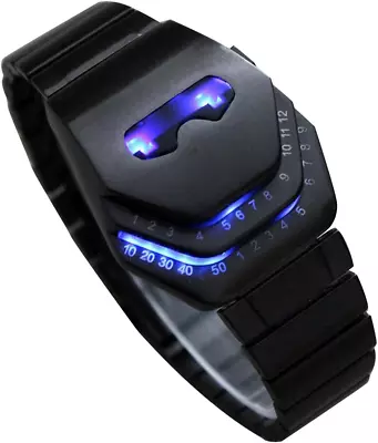 Men'S Peculiar Cool Gadgets Interesting Amazing Snake Head Design Blue LED Watch • $24.23