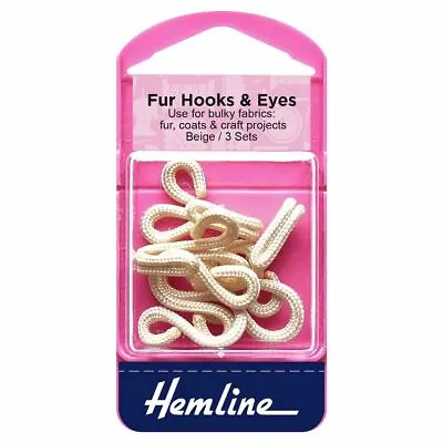 £2.98 • Buy Hemline Fur Hooks And Eyes: Beige: Size 3 *