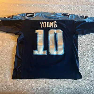 Vtg Reebok Vince Young Tennessee Titans Stitched NFL Football Jersey Sz 48 • $39.99