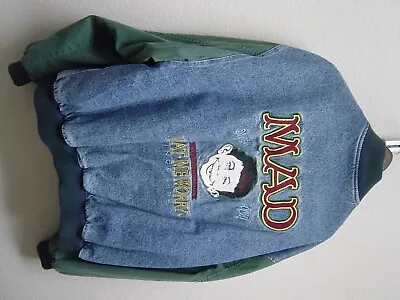 Mad Magazine Jacket Adult X Large XL Alfred E. Neuman Denim Bomber Jacket • $239.20