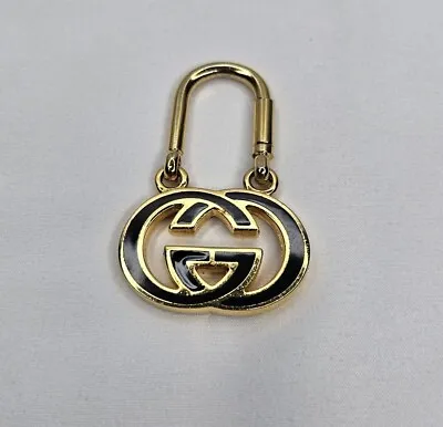 Rare Vintage GUCCI Keychain Key Ring Gold With Black Enamel Italy 1980’s? Gold • $245