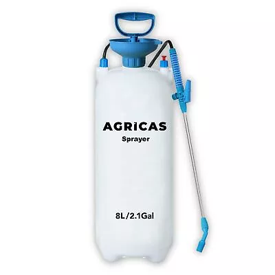 AGRICAS 2.1 Gallon Lawn & Garden Sprayer With Pump And Wand 8L Pressure Weed... • $51.99