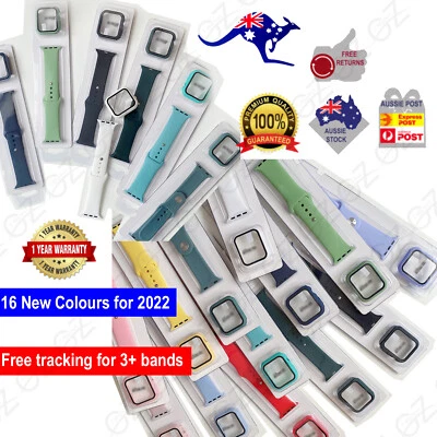 $7.45 • Buy Full Screen Case Silicone Band Strap For Apple Watch 76 5 4 3 2 1 SE 38 40 42 44
