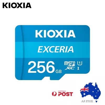 Kioxia Exceria 256GB 128G 64G U1 C10 HD High Speed 100MBs MicroSD TF Memory Card • $32.95