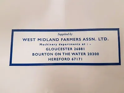  West Mid Farmers Tractor Decal/ Sticker David Brown  Case International  • £4.50