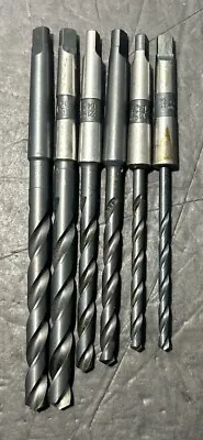 Lot Of 6 Morse Taper MT1 HSS Drill Bits Lathe Machinist Morse Taper USA Used • $25