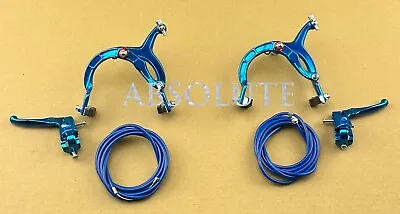 All Blue Old School Bmx Bike Mx Brake Calipercable&lever Vintage Cruiser Bike • $33.49