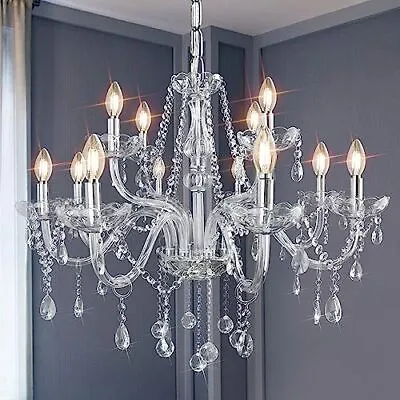 Gorgeous Vintage Chandelier 12-Lights K9 Crystal Candle Chandelier Pendant La... • $265.32