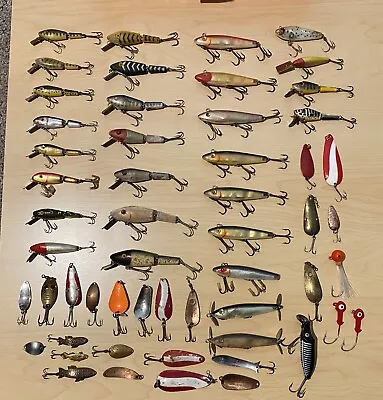 Lot Of 55 Vintage Fishing Lures With Plano 5110 Box - L & S Bait Co And More! • $125