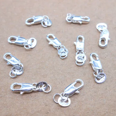 50PCS Jewelry Connector 925 Sterling Silver Lobster Clasps 925 Stamped Tag Sell • $8.79