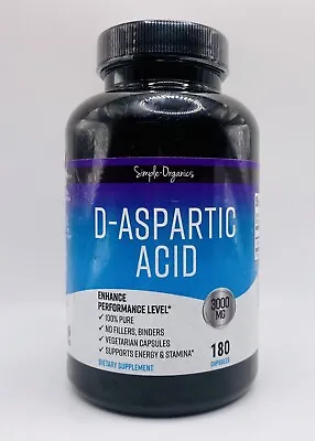 Simple Organics D-aspartic Acid 180 Capsules Exp 5/24 • $23.50