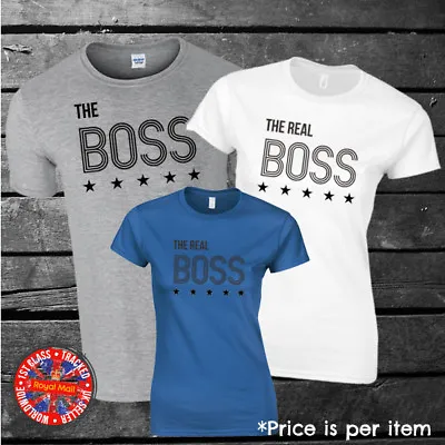 The Boss - The Real Boss Matching T-shirt Couples Family Wedding Gift Set • £9.99