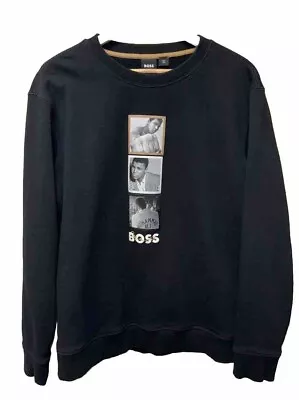 Hugo Boss X Muhammad Ali Print Limited Edition Men’s Black Crew Neck Sweatshirt • $30