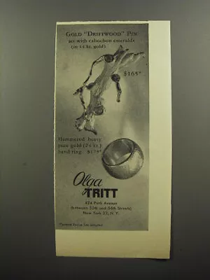 1956 Olga Tritt Jewelry Advertisement - Gold Driftwood Pin • $19.99